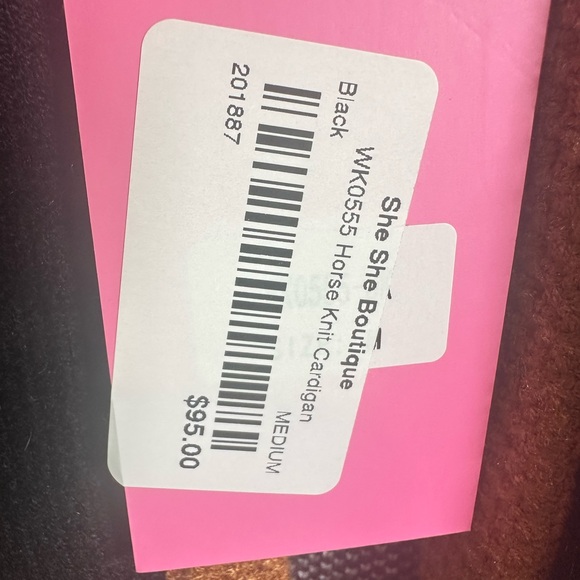 THML Black and Brown Cardigan with Horse Motif - NWT - Picture 4 of 5